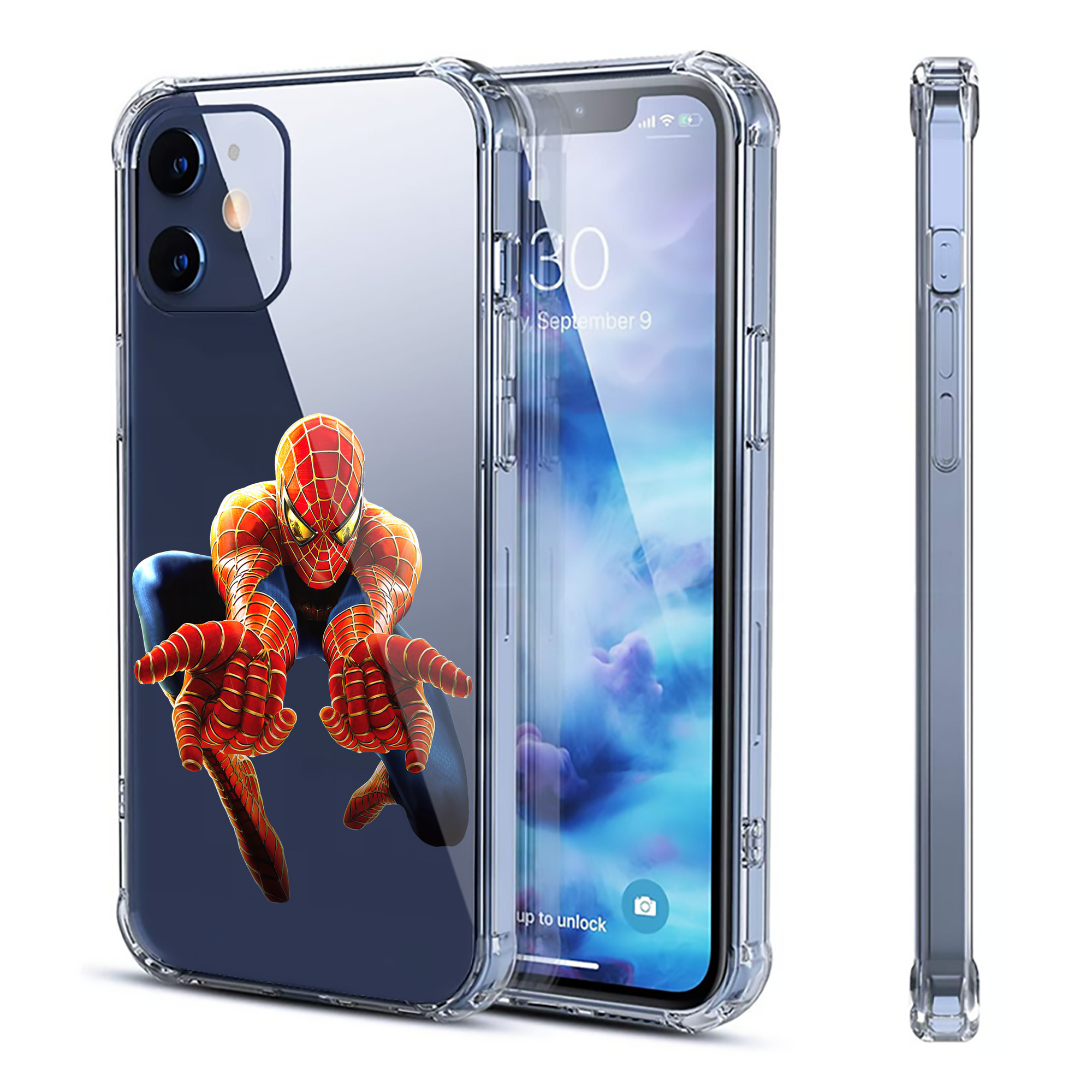 （画像用） Spider Man スパイダーマン 【iPhone 12シリーズ対応】透明スマホケース（クリアソフトケース）